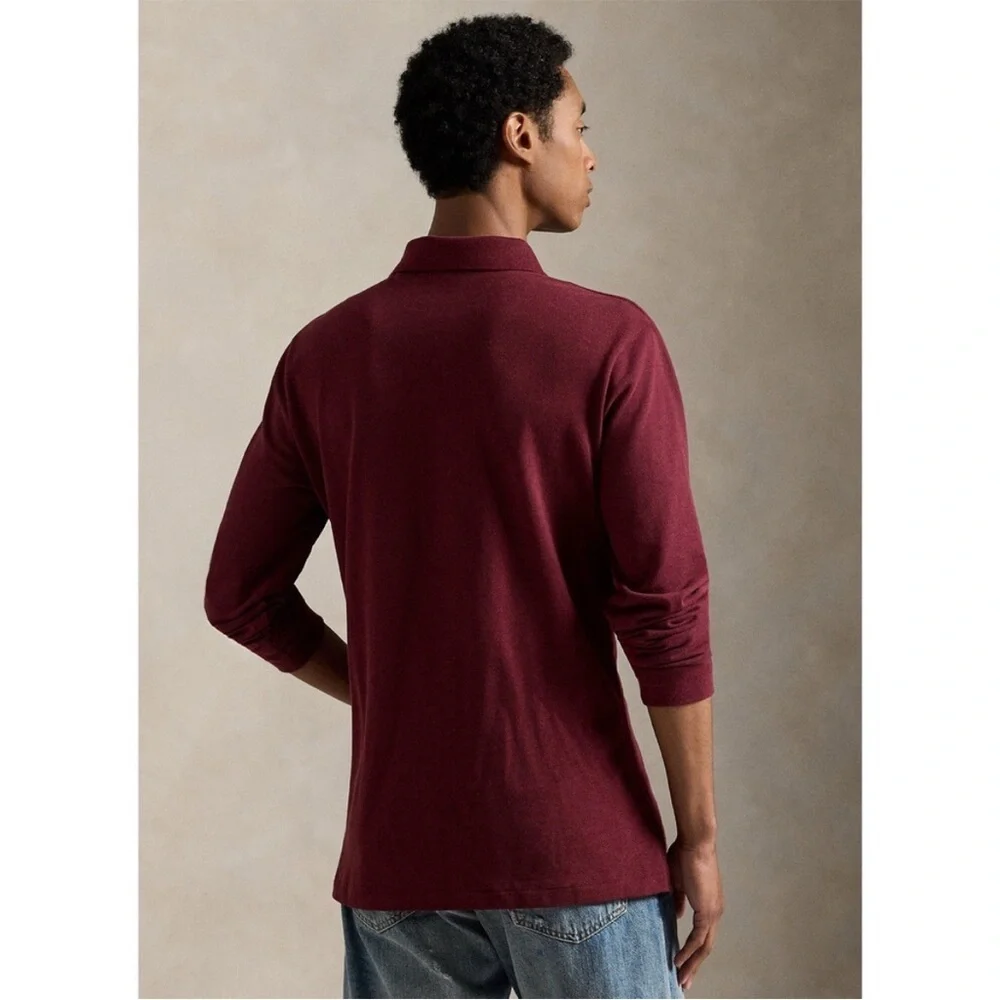 Ralph Lauren Men's Classic Fit Long-Sleeve Polo in Burgundy Sz S NWT